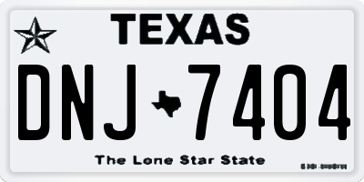 TX license plate DNJ7404