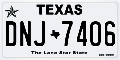 TX license plate DNJ7406