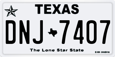 TX license plate DNJ7407