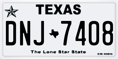 TX license plate DNJ7408