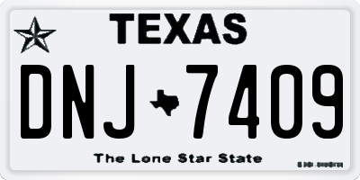 TX license plate DNJ7409