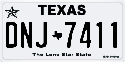 TX license plate DNJ7411