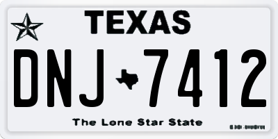 TX license plate DNJ7412