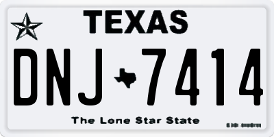 TX license plate DNJ7414