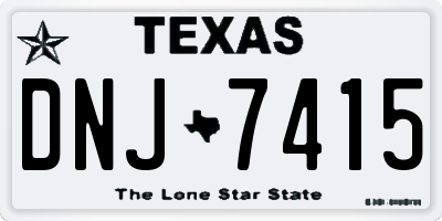 TX license plate DNJ7415