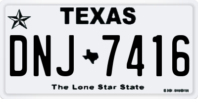 TX license plate DNJ7416