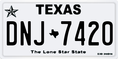 TX license plate DNJ7420
