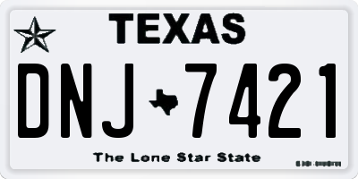 TX license plate DNJ7421