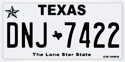 TX license plate DNJ7422