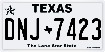 TX license plate DNJ7423