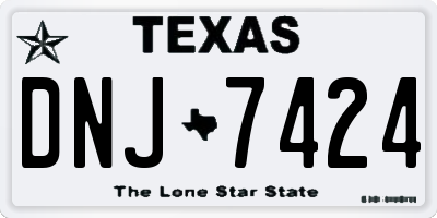 TX license plate DNJ7424