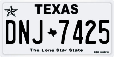 TX license plate DNJ7425