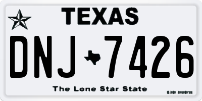 TX license plate DNJ7426