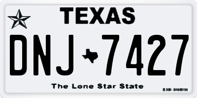 TX license plate DNJ7427