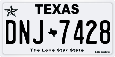 TX license plate DNJ7428