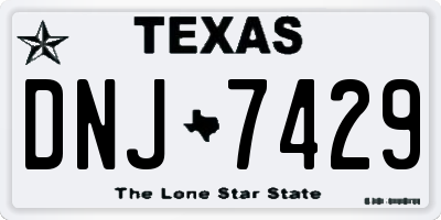 TX license plate DNJ7429