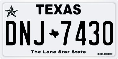 TX license plate DNJ7430