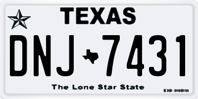 TX license plate DNJ7431