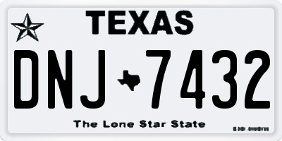 TX license plate DNJ7432