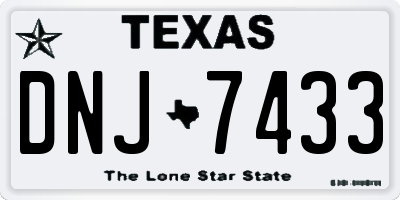 TX license plate DNJ7433