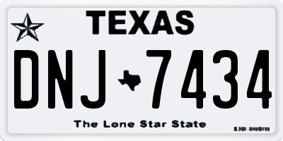 TX license plate DNJ7434