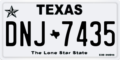TX license plate DNJ7435