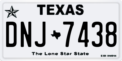 TX license plate DNJ7438