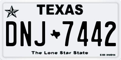 TX license plate DNJ7442