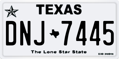 TX license plate DNJ7445