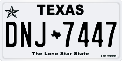 TX license plate DNJ7447