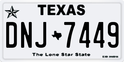 TX license plate DNJ7449
