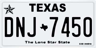 TX license plate DNJ7450