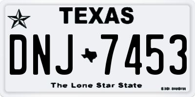 TX license plate DNJ7453