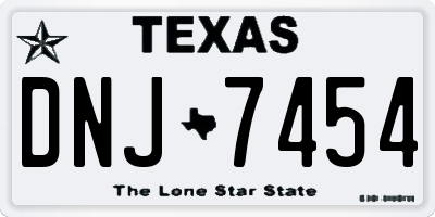 TX license plate DNJ7454