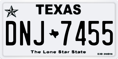 TX license plate DNJ7455