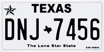 TX license plate DNJ7456