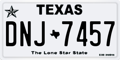 TX license plate DNJ7457