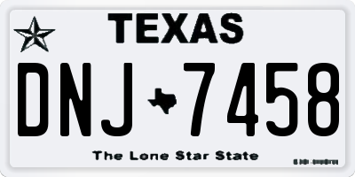 TX license plate DNJ7458