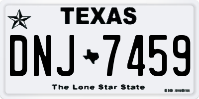 TX license plate DNJ7459