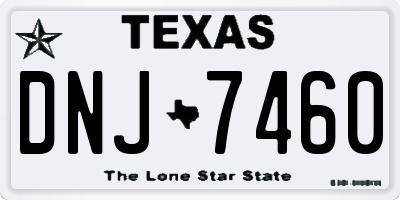TX license plate DNJ7460