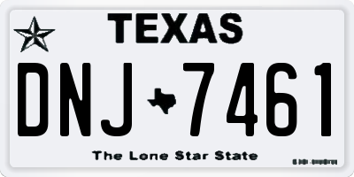 TX license plate DNJ7461