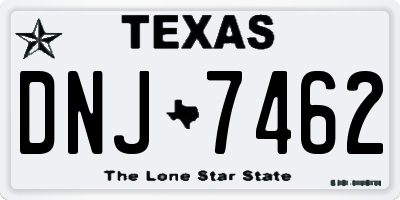 TX license plate DNJ7462