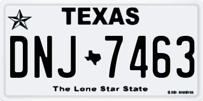 TX license plate DNJ7463