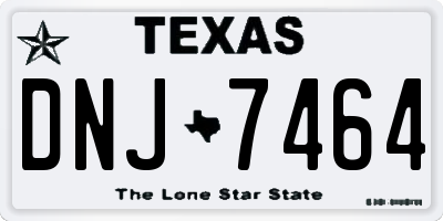 TX license plate DNJ7464