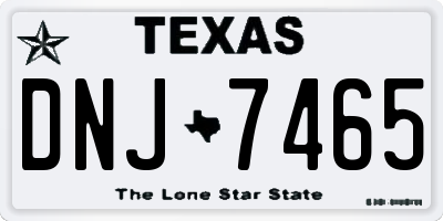 TX license plate DNJ7465