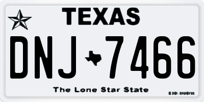 TX license plate DNJ7466