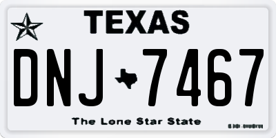 TX license plate DNJ7467