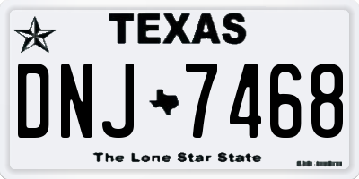 TX license plate DNJ7468