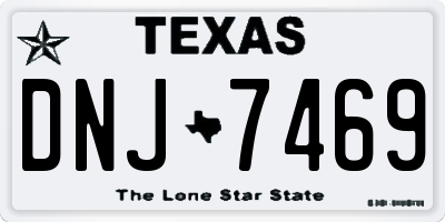 TX license plate DNJ7469