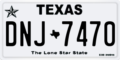 TX license plate DNJ7470